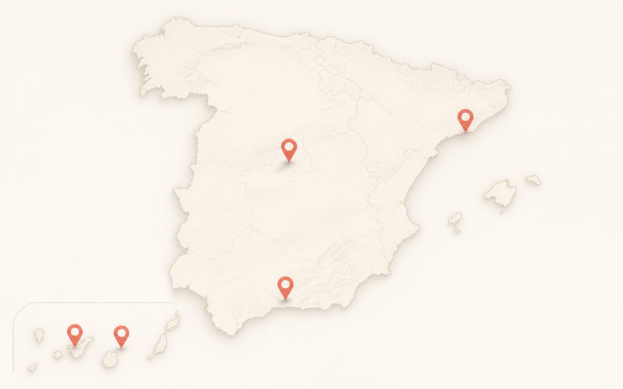 Mapa de destinos de la edición 2026